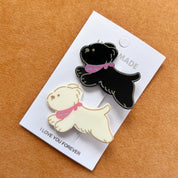 Set de 2 ganchos para cabello con diseño de mascotas