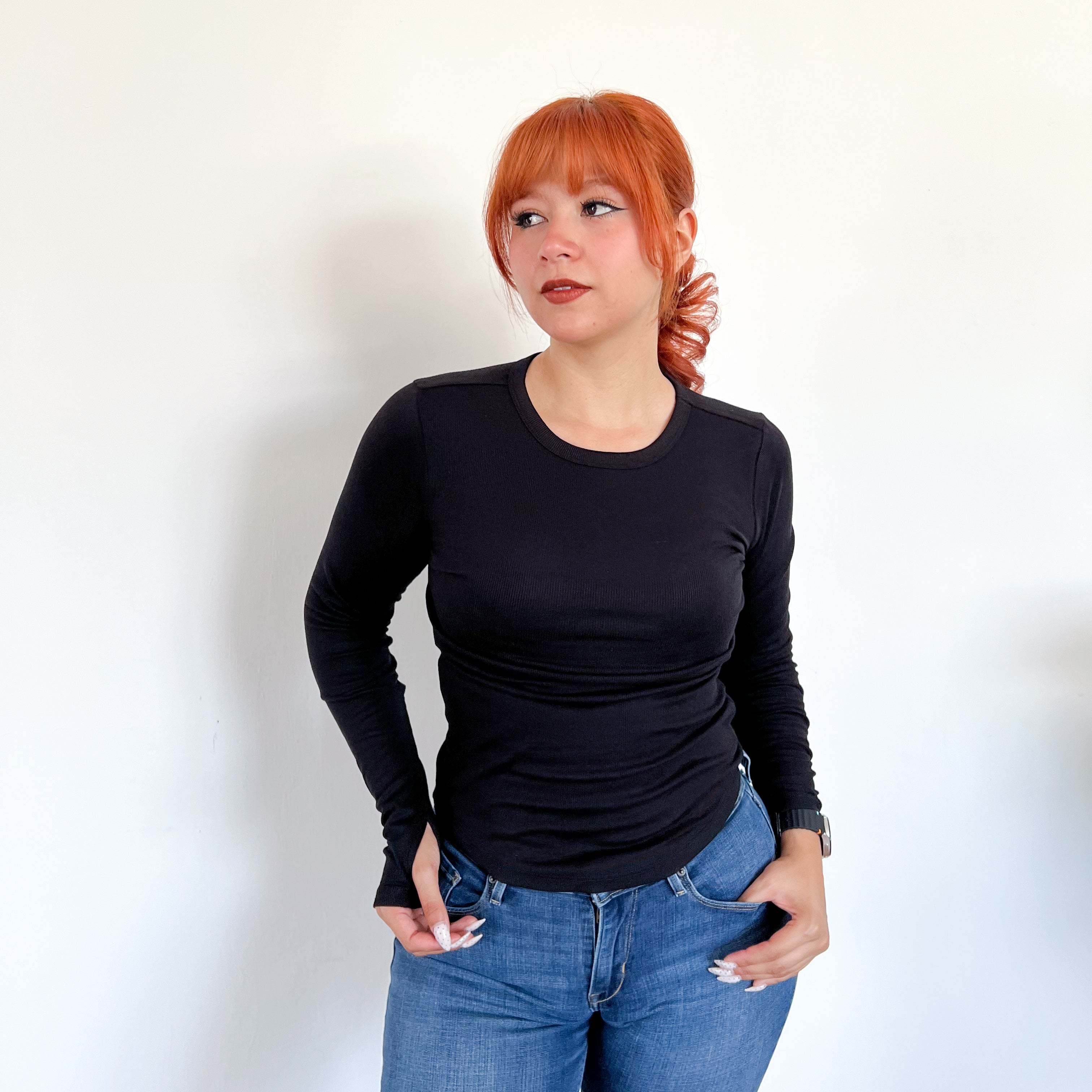 Blusa acanalada manga larga - Dressygt