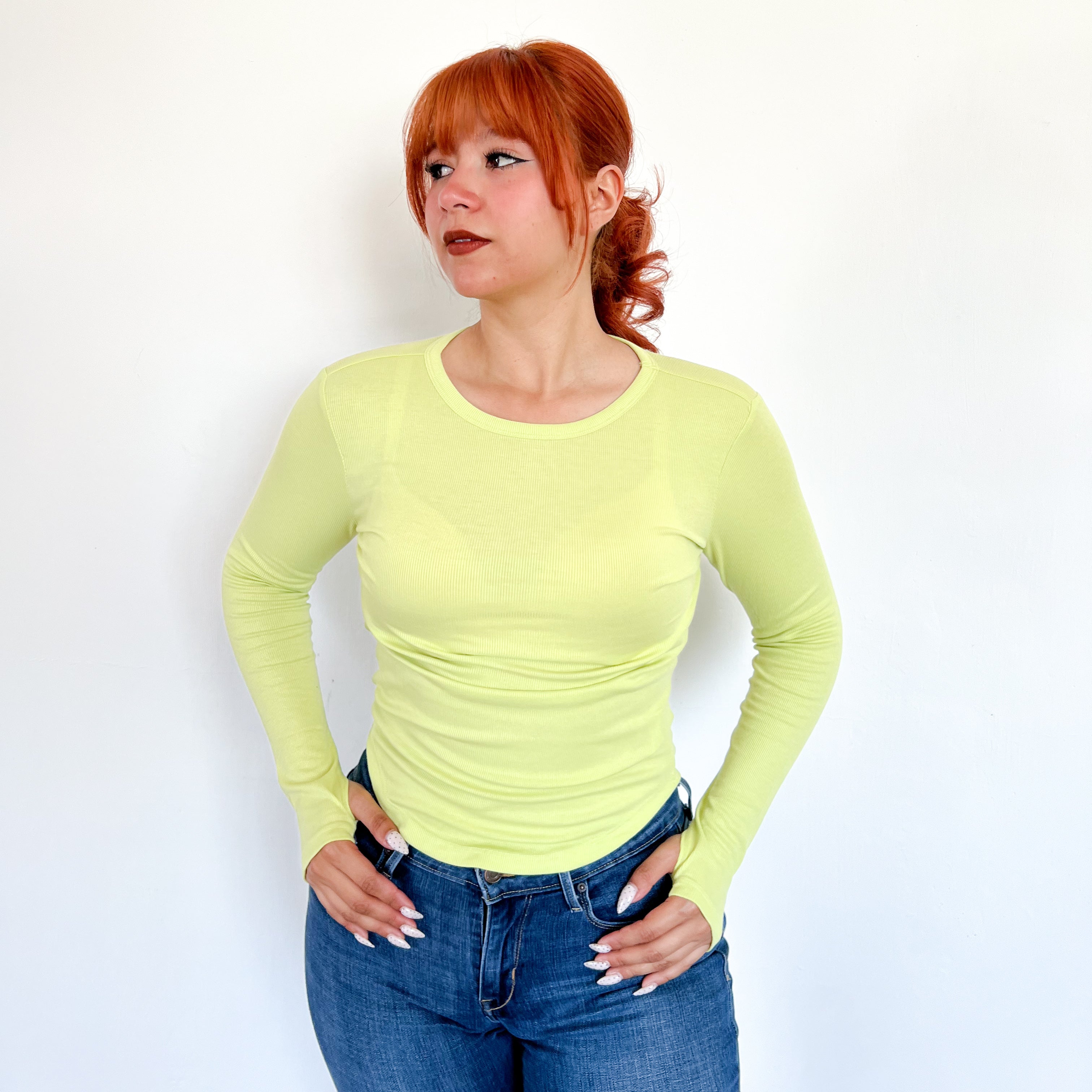 Blusa acanalada manga larga - Dressygt