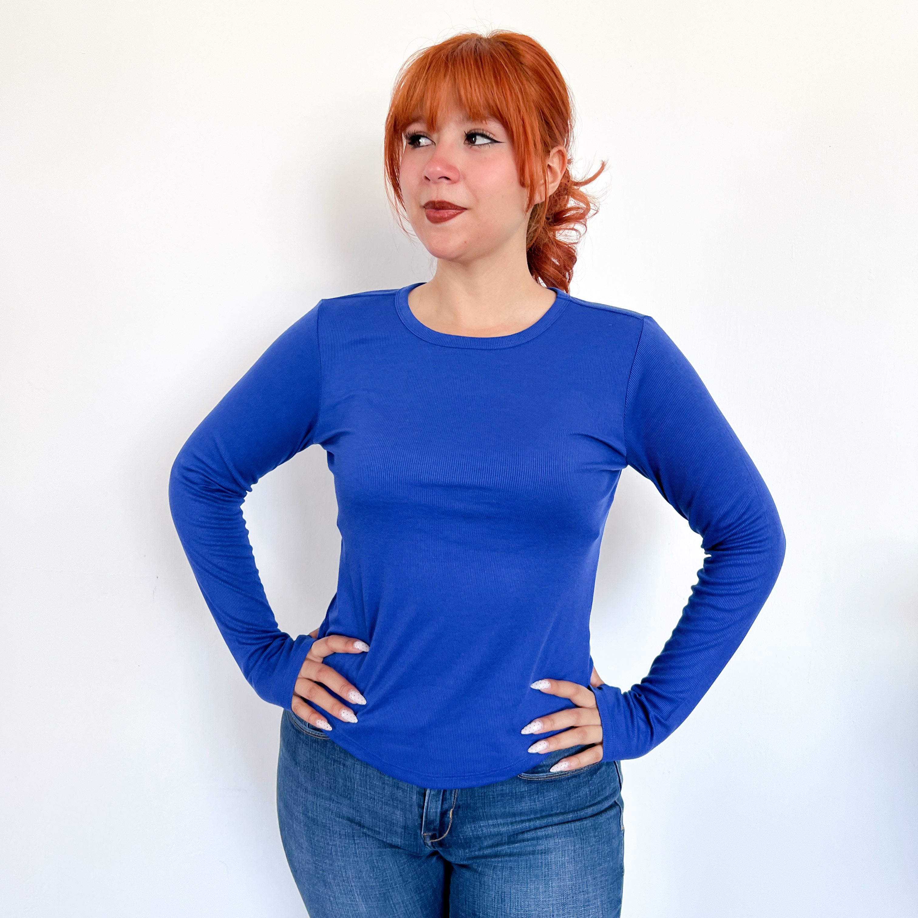Blusa acanalada manga larga - Dressygt