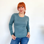 Blusa acanalada manga larga - Dressygt