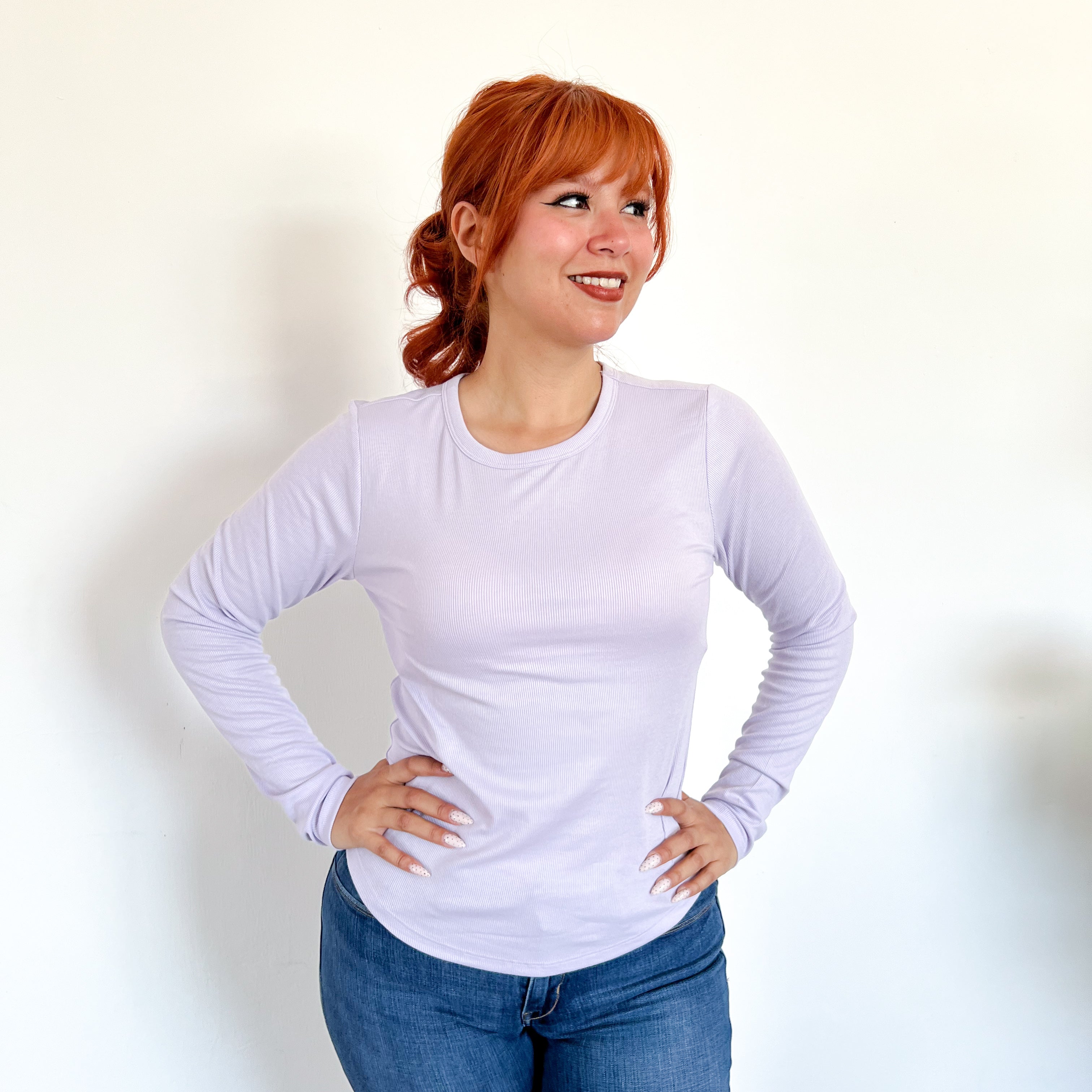 Blusa acanalada manga larga - Dressygt