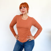 Blusa acanalada manga larga - Dressygt