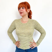 Blusa acanalada manga larga - Dressygt