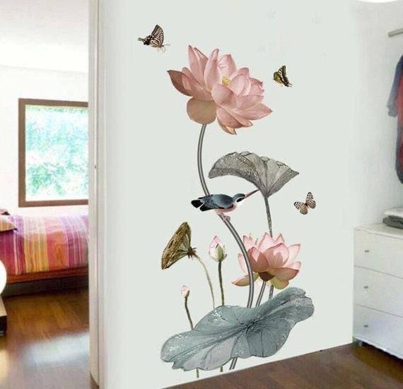 Set de stickers de flores y mariposas