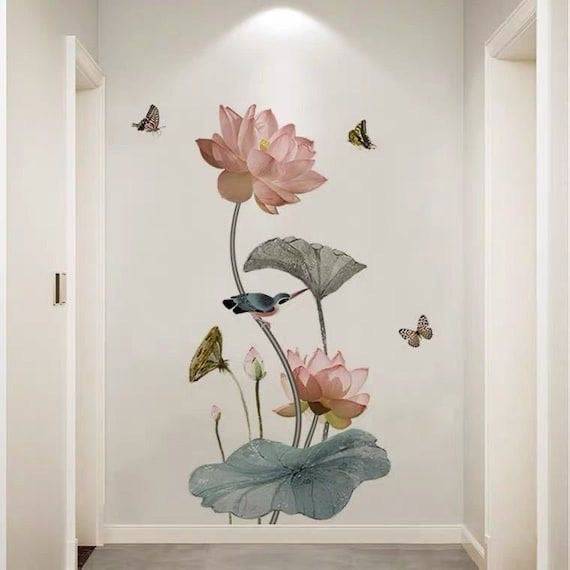 Set de stickers de flores y mariposas