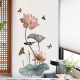 Set de stickers de flores y mariposas