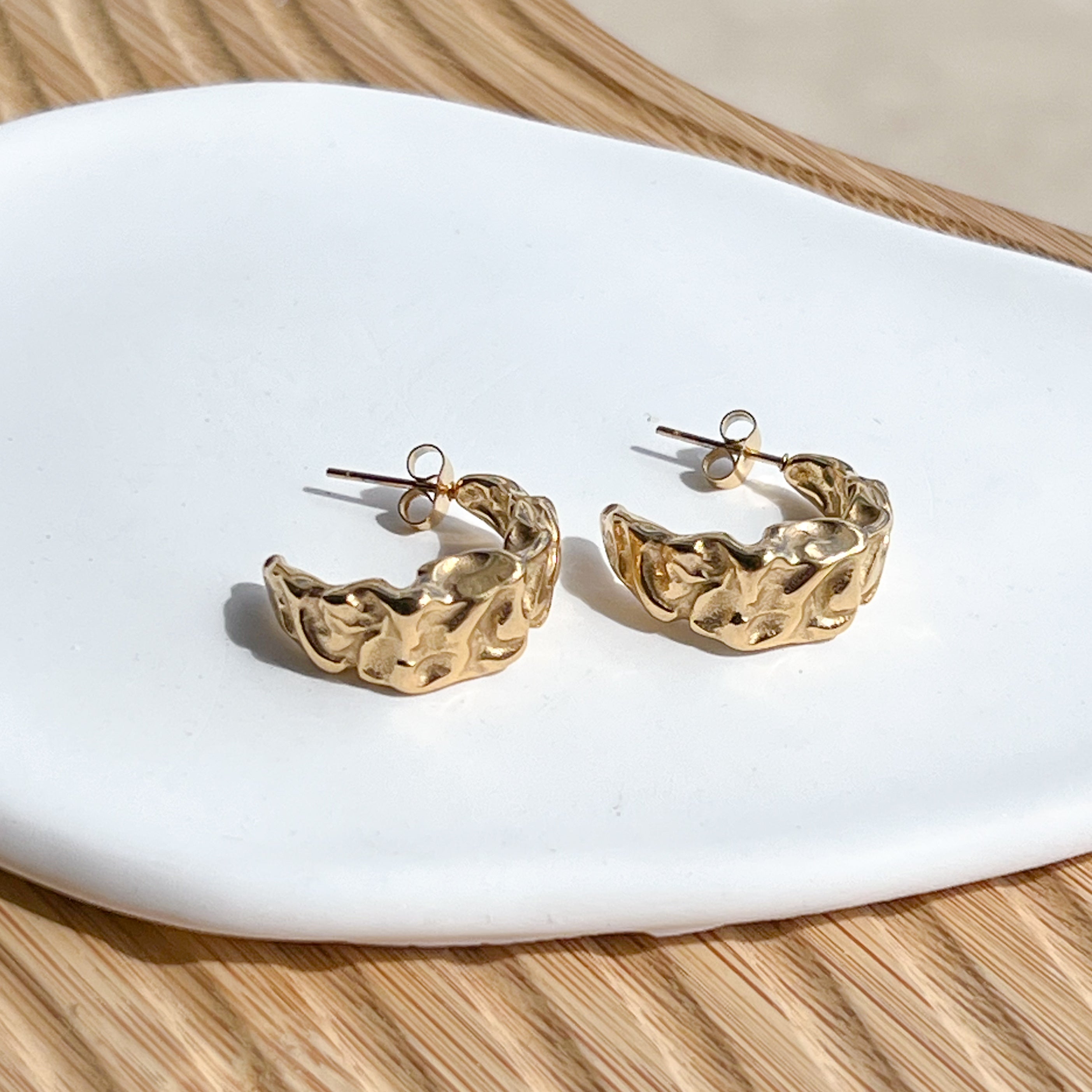 Aretes de argolla dorada estilo aleatorio 5 opciones - Dressygt
