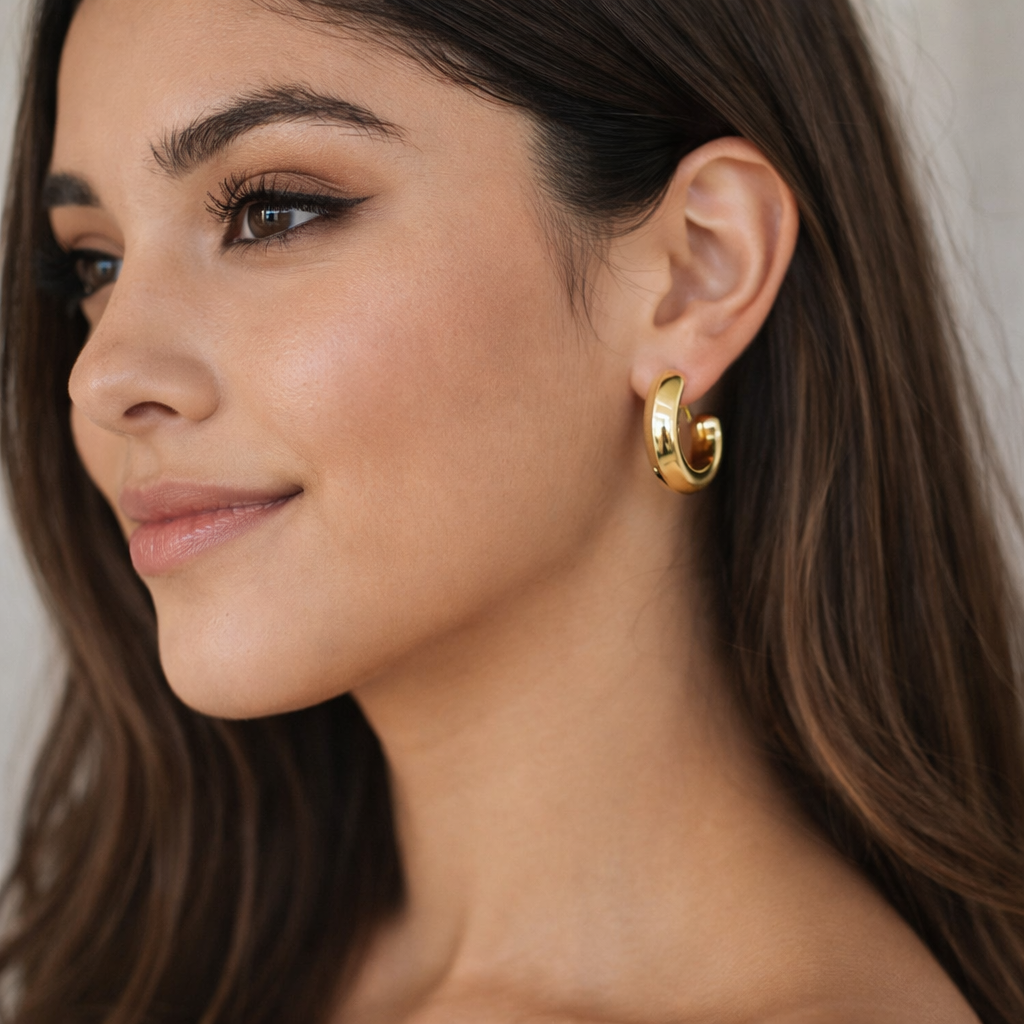 Aretes de argolla dorada - Dressygt