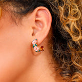 Argollas con diseño de flores