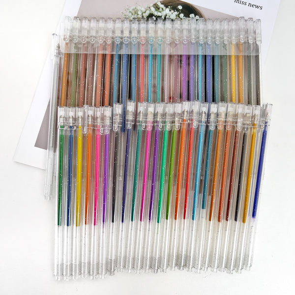 Set de 48 lapiceros con glitter