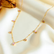 Choker dorado con perlas rosas - Dressygt