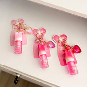 Gloss rosa con llavero de corazón Lucky Model