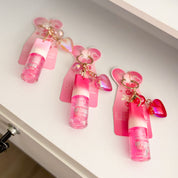 Gloss rosa con llavero de corazón Lucky Model