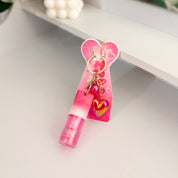 Gloss rosa con llavero de corazón Lucky Model