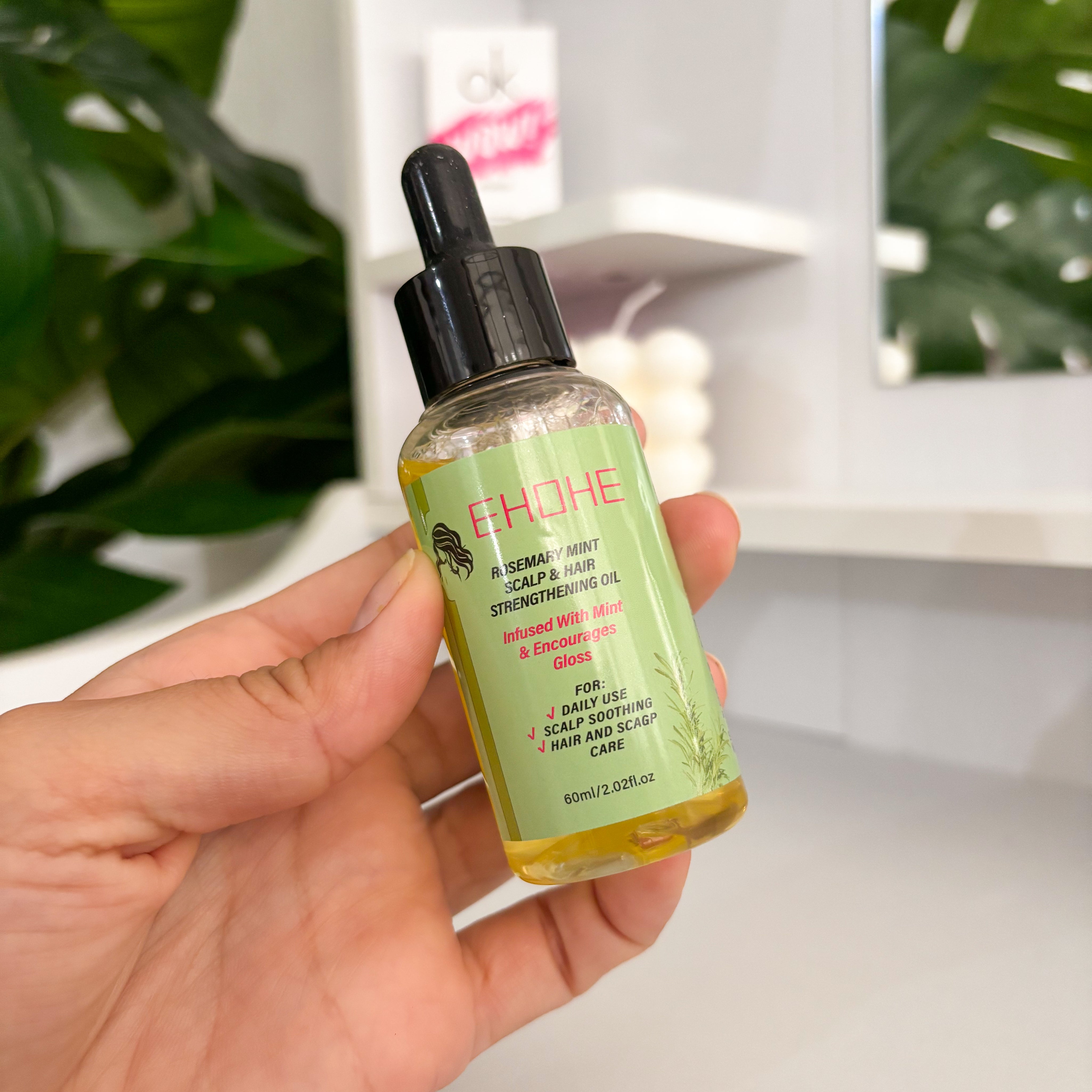 Aceite capilar fortalecedor de romero y menta