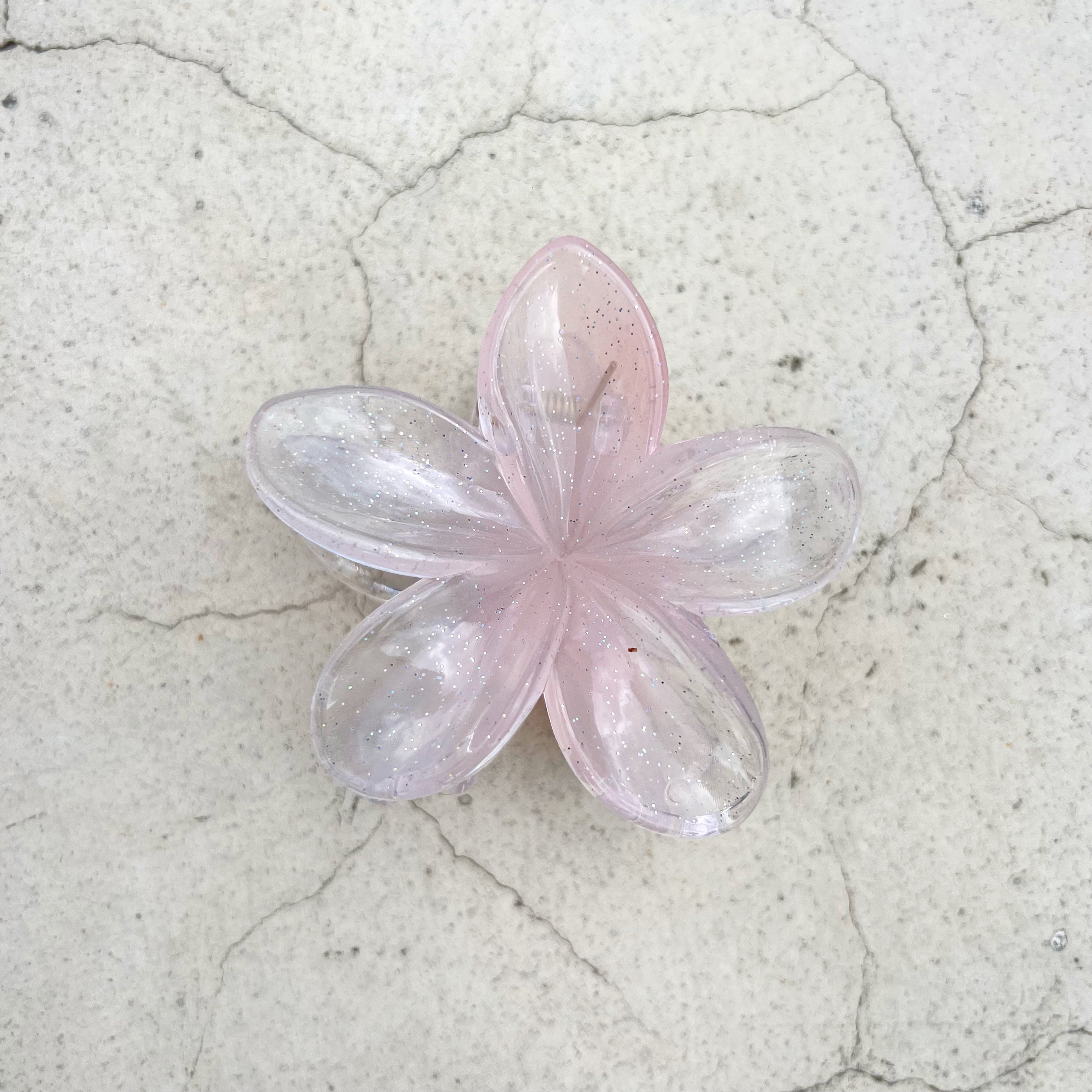 Gancho de flor con glitter para el cabello