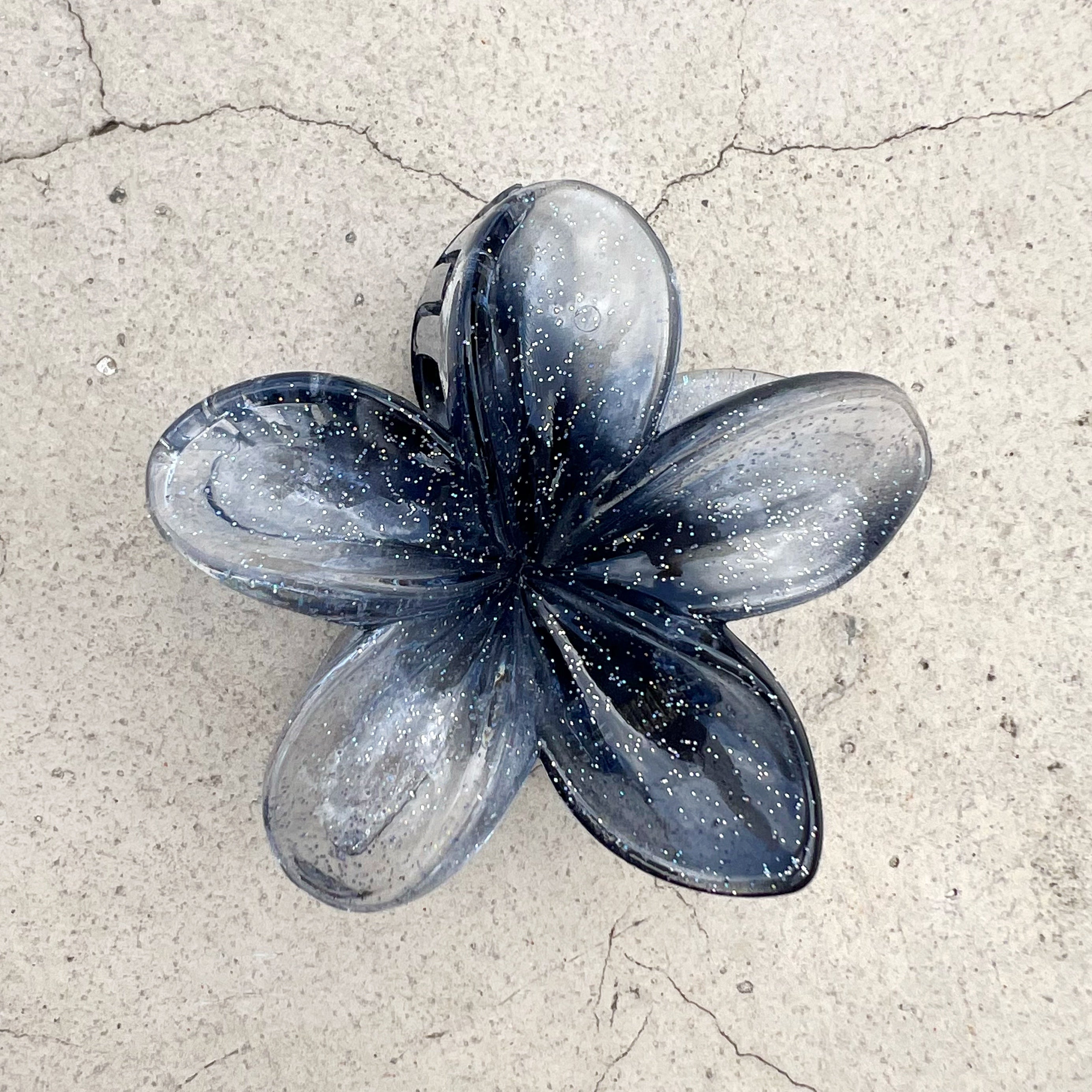 Gancho de flor con glitter para el cabello