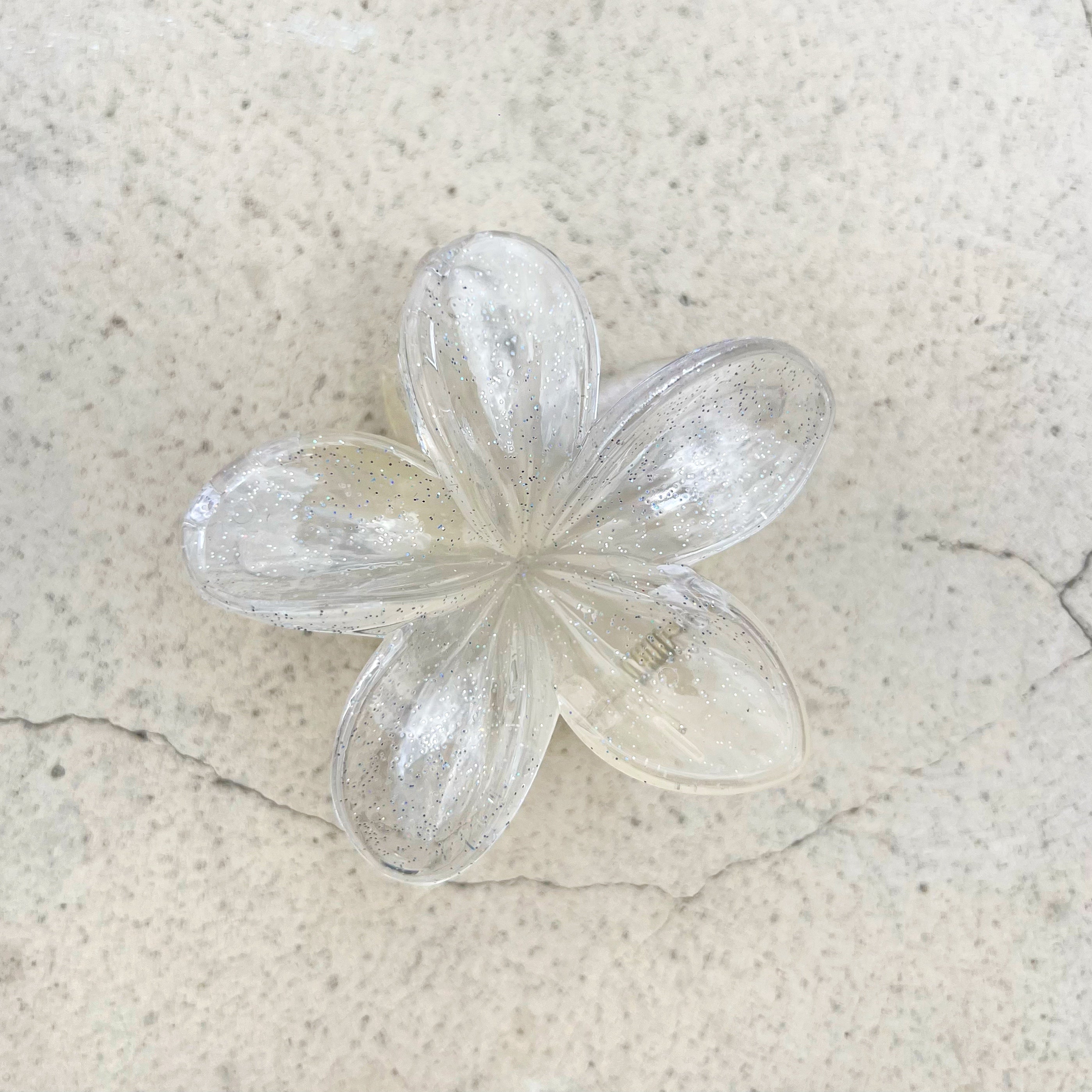 Gancho de flor con glitter para el cabello