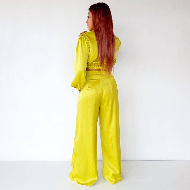 Conjunto de blusa y palazzo fashion
