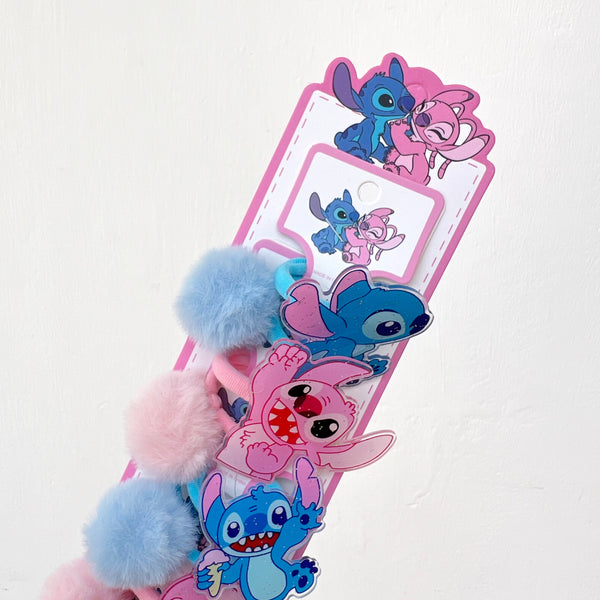 Set de colas de figuras de hello kitty, capibara y stitch