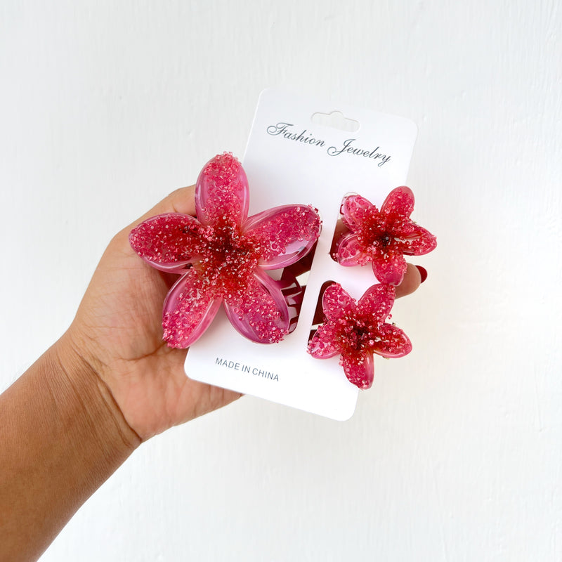Set de tres Ganchos de flor