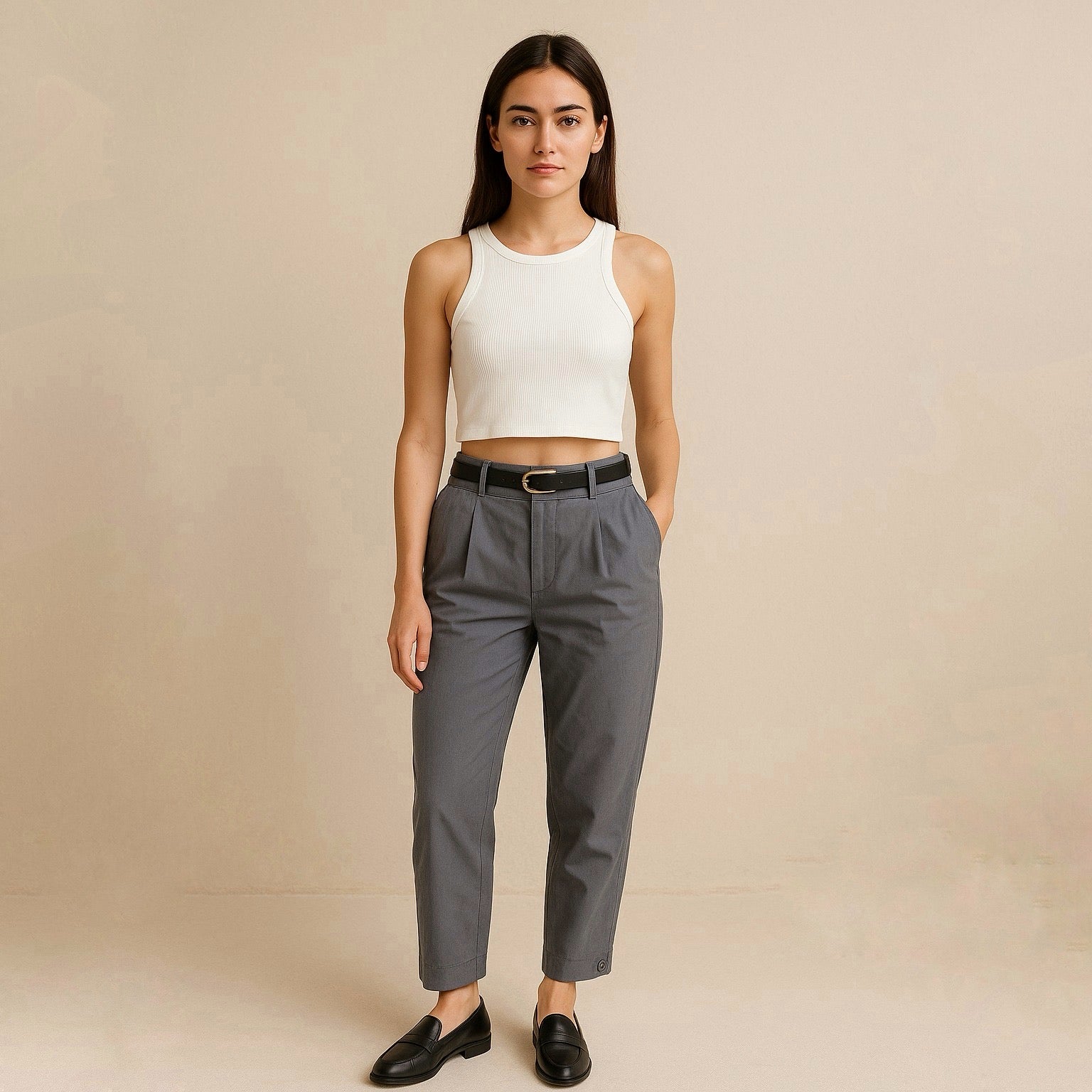 Conjunto de pantalón con crop top