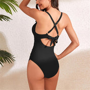 Traje de baño negro de una pieza