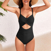 Traje de baño negro de una pieza