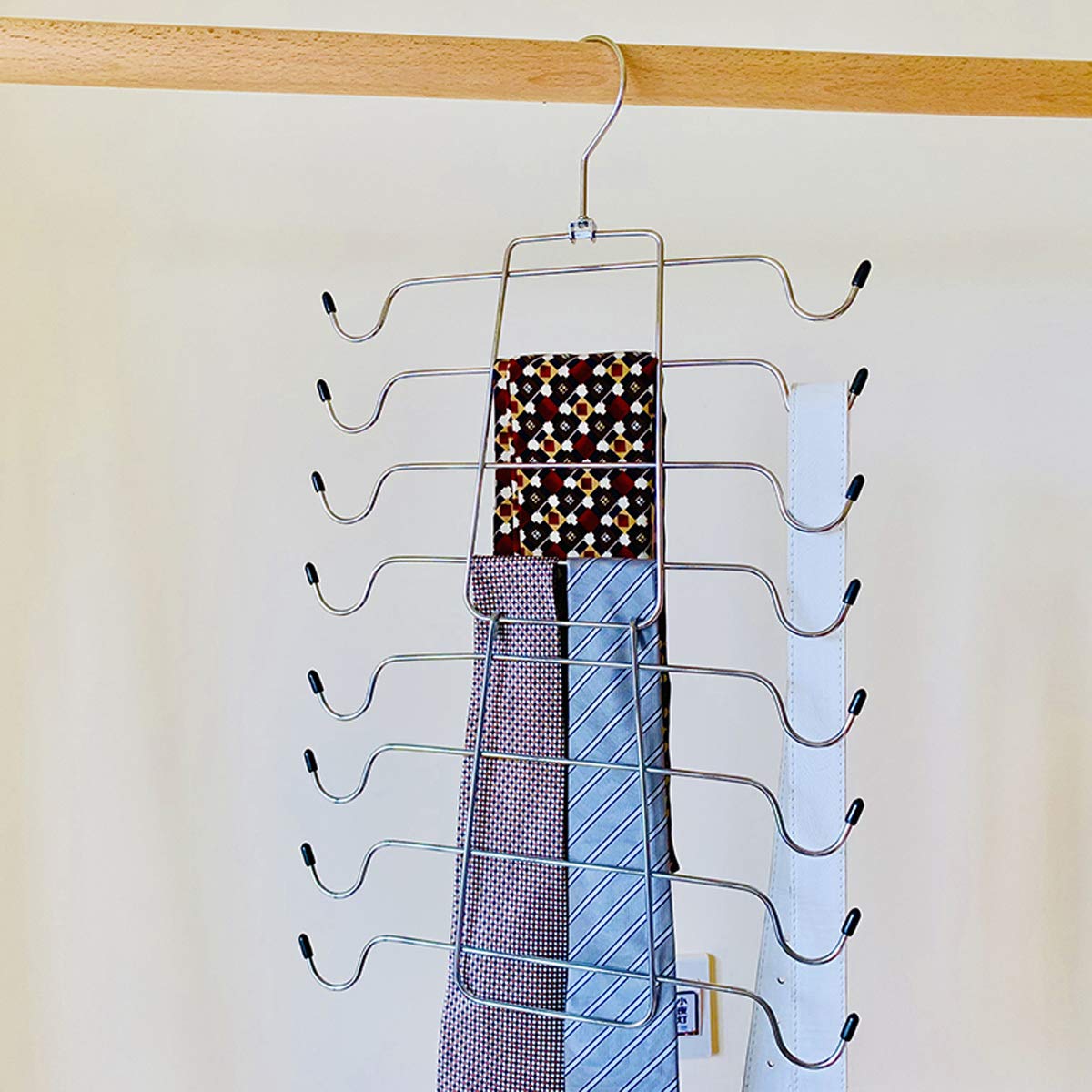 Organizador metálico de perchas de 8 niveles