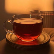 Taza de vidrio transparente