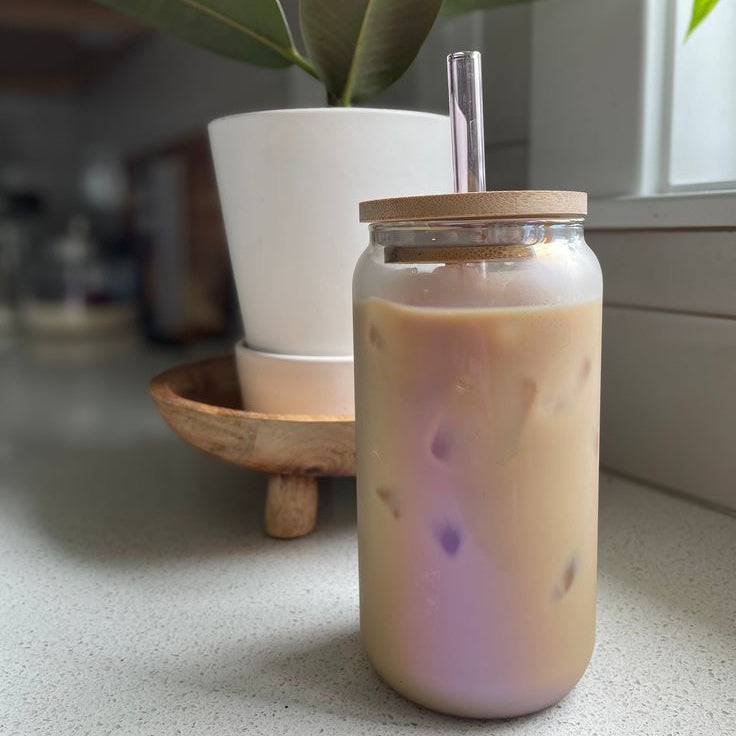 Vaso de Vidrio Ecológico con Tapadera de Bambú - Dressygt