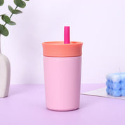Mini tumbler de acero inoxidable con pajilla