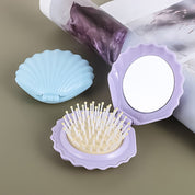 Mini peine plegable tipo concha con espejo