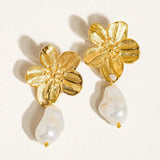 Aretes colgantes dorados