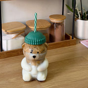 Vaso en forma de oso con gorrito