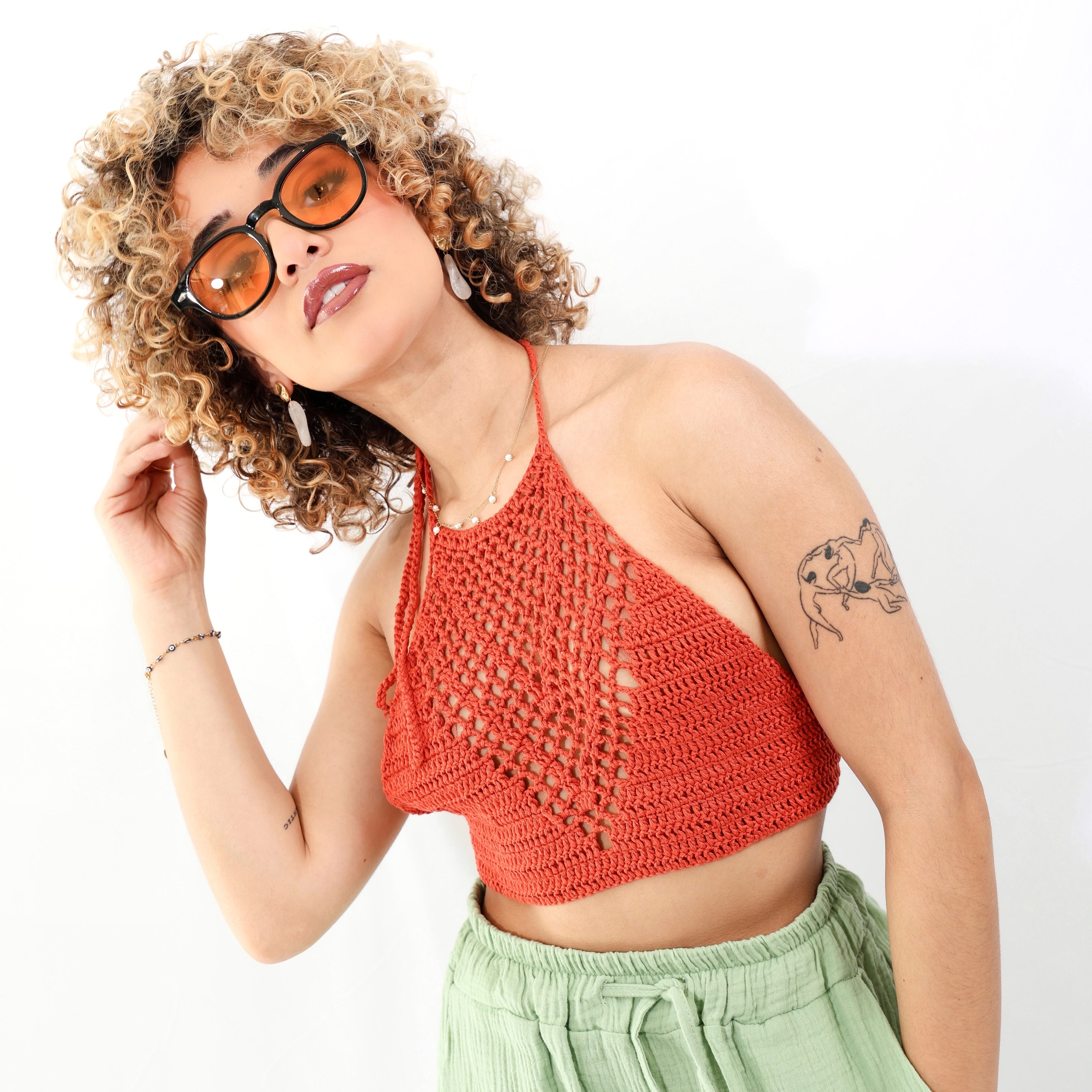 Crop top de crochet - Dressygt
