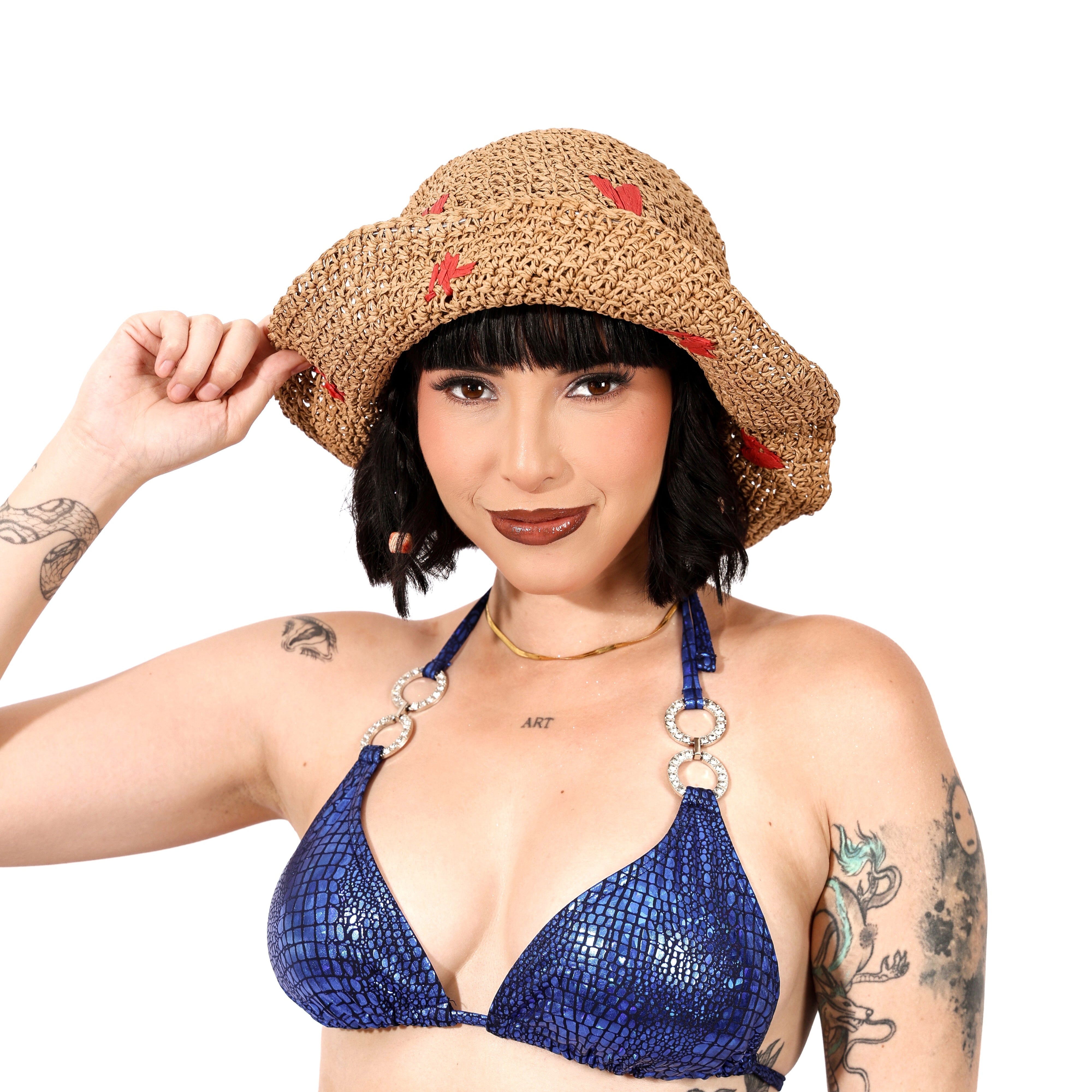Sombrero con corazones y flores - Dressygt