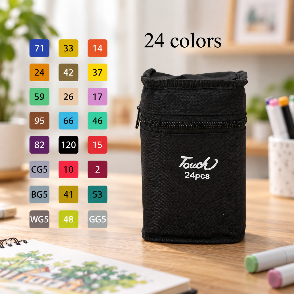 Set de 24 marcadores con estuche