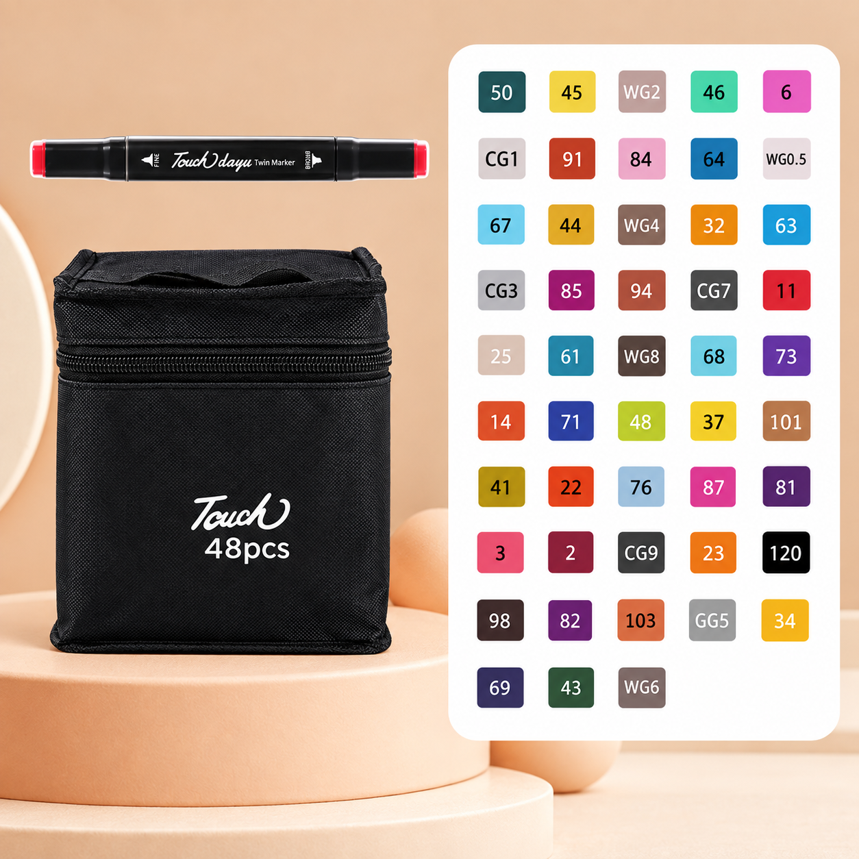 Set de 48 marcadores con estuche
