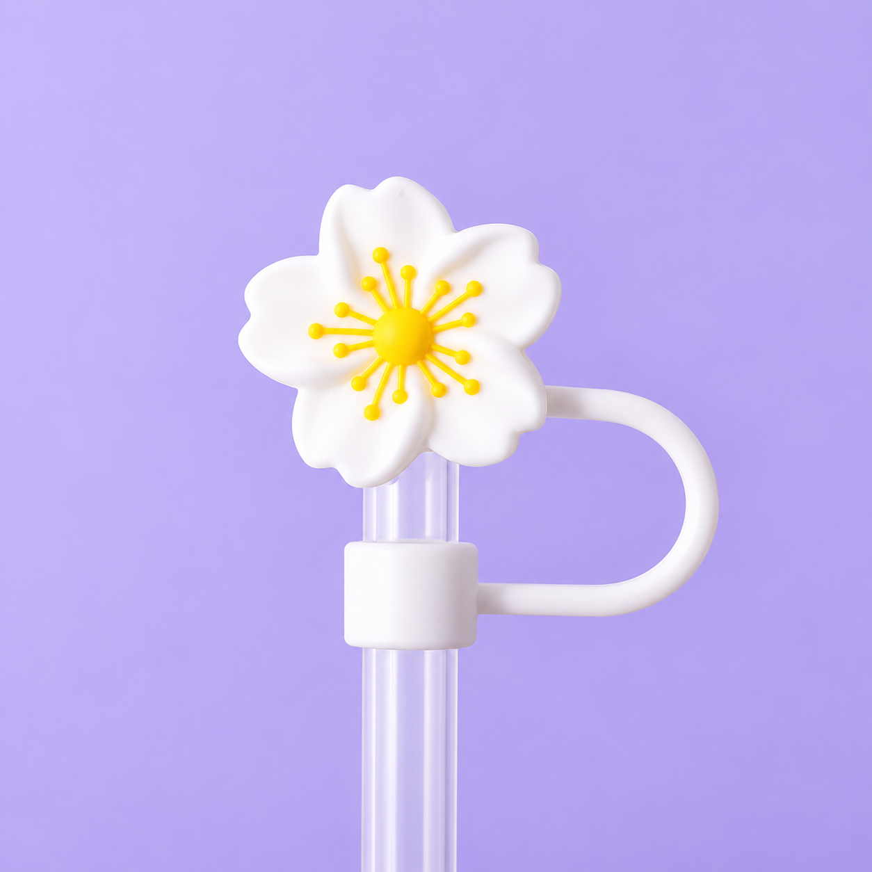 Protector de pajilla con diseño de flor