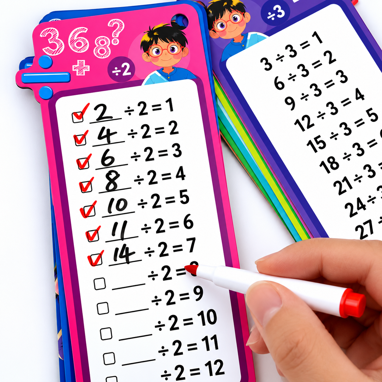 Set de tarjetas educativas de matemáticas