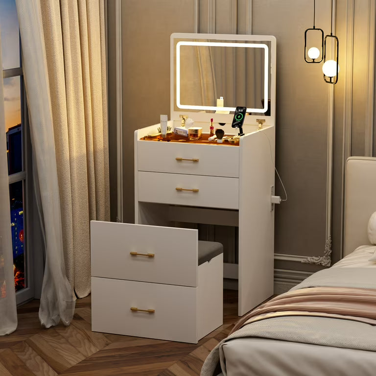 Vanity compacto con espejo LED