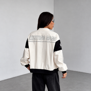 Jacket blanco estilo racing