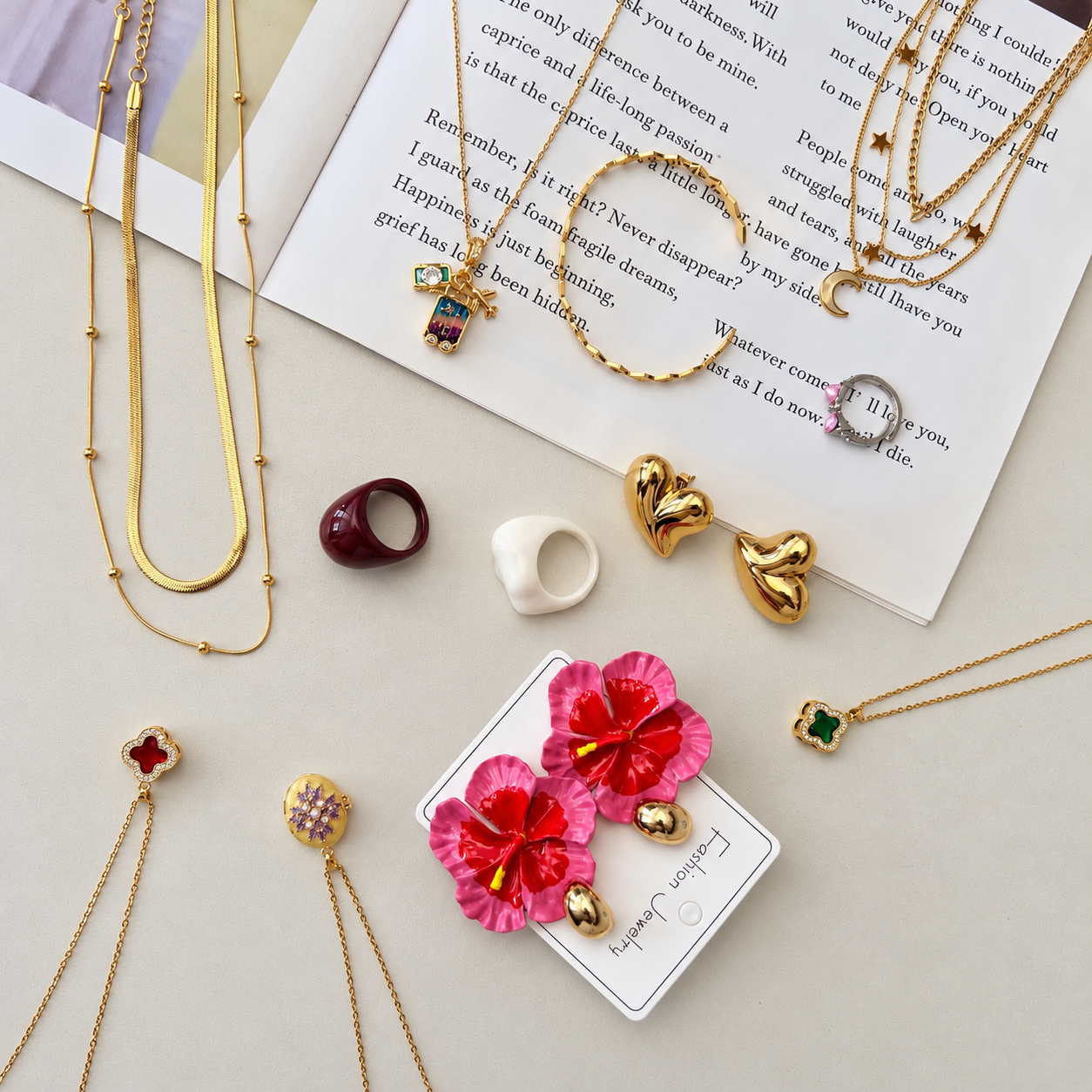 Combo de 12 piezas de joyería dorada - Dressygt