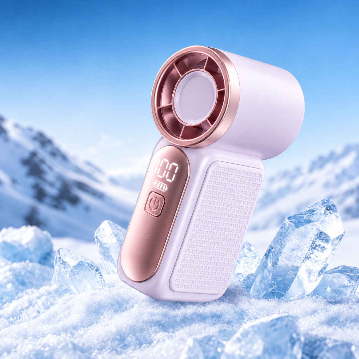 Mini ventilador portátil con pantalla digital