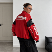 Jacket blanco estilo racing