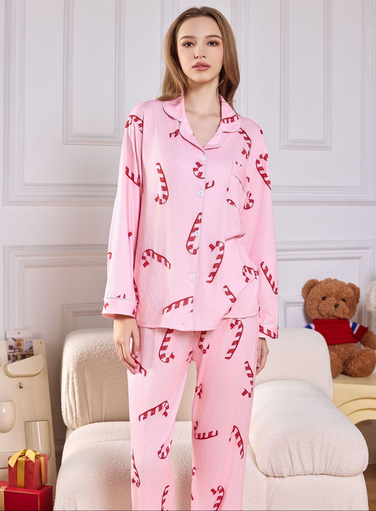 Pijama manga larga navideña