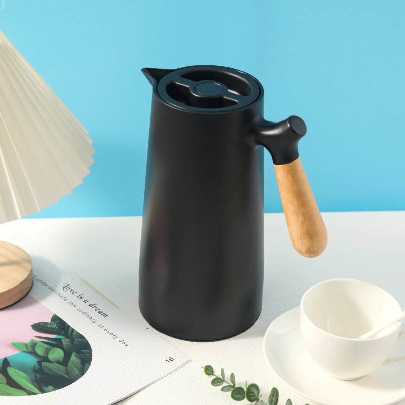 Termo con mango de madera