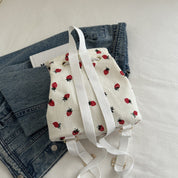 Mochila con estampado de fresas